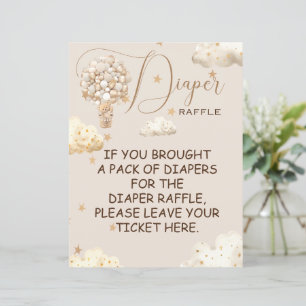 Diaper Raffle Bear Balloons Game Sign Budget 