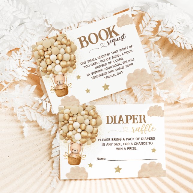 Diaper Raffle Bear In The Basket Balloons Theme Enclosure Card (Creator Uploaded)