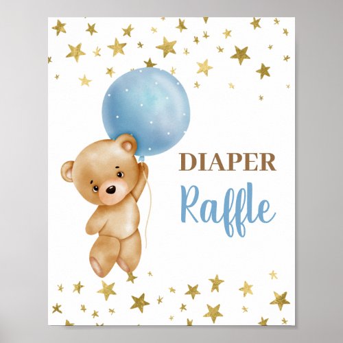 Diaper Raffle Bear sign