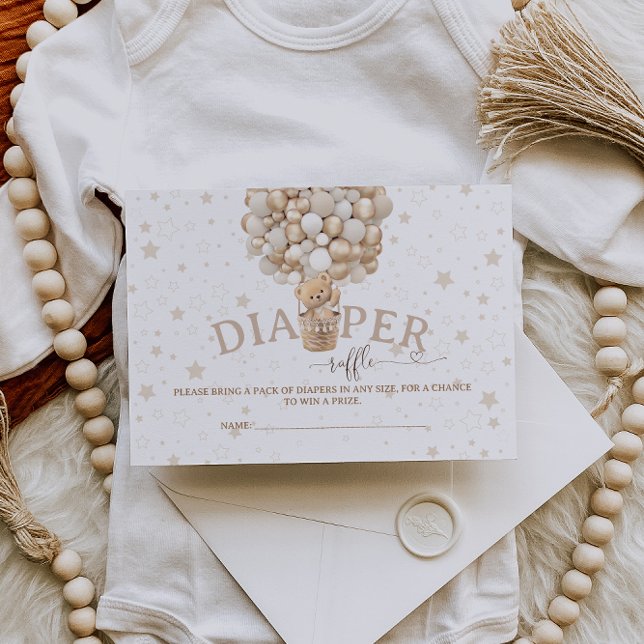 Diaper raffle Bearly wait baby shower Enclosure Card (Creator Uploaded)