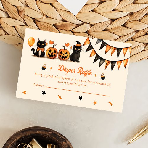  Diaper Raffle Black Cat Halloween Party  Enclosure Card