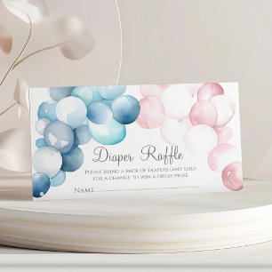 Diaper Raffle Blue and Pink arc Gender Reveal Enclosure Card