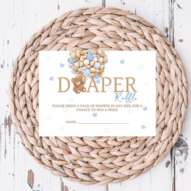 Diaper Raffle Blue Bear Enclosure Card (Creator Uploaded)