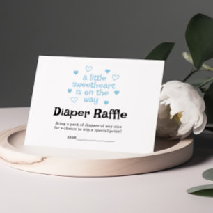 Diaper Raffle Blue boy Baby Shower Card