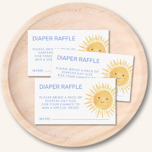 Diaper Raffle Blue Boy's Baby Shower Enclosure Card