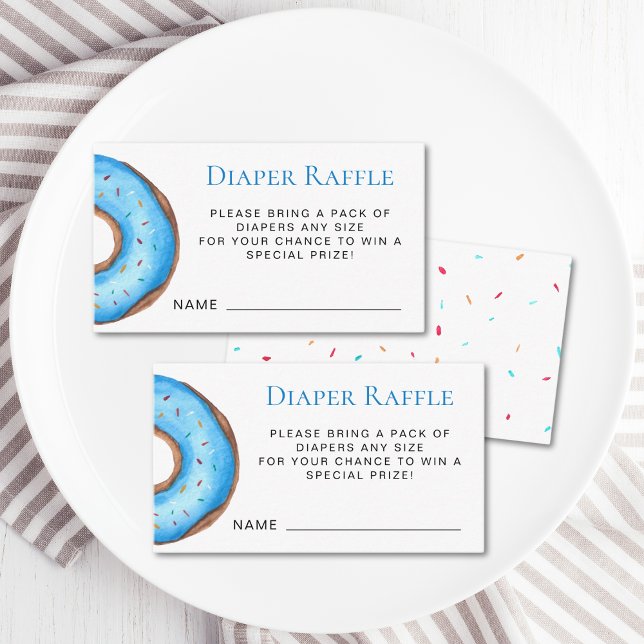 Diaper Raffle Blue Donut Baby Sprinkle Enclosure Card (Creator Uploaded)