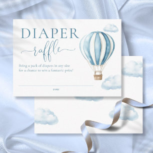 Diaper Raffle Blue Hot Air Balloon Baby Shower Enclosure Card