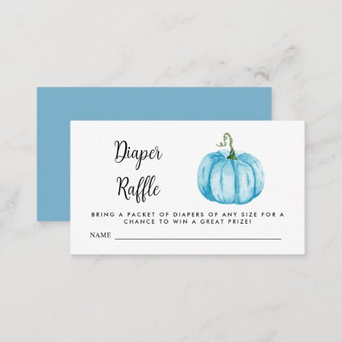 Diaper Raffle Blue Pumpkin   Enclosure Card