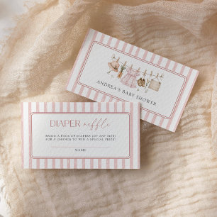 Diaper Raffle Blush Pink Locally Grown Baby Shower Enclosure Card