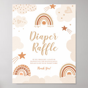 Diaper Raffle Boho Rainbow Sign
