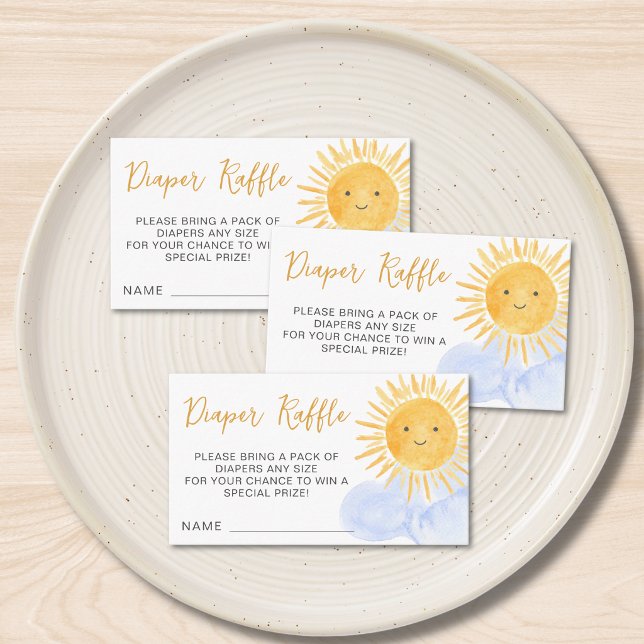 Diaper Raffle Boho Sun Baby. Shower Enclosure Card (Creator Uploaded)