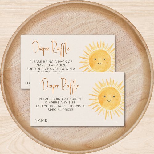 Diaper Raffle Boho Sunshine Baby Shower Enclosure Card