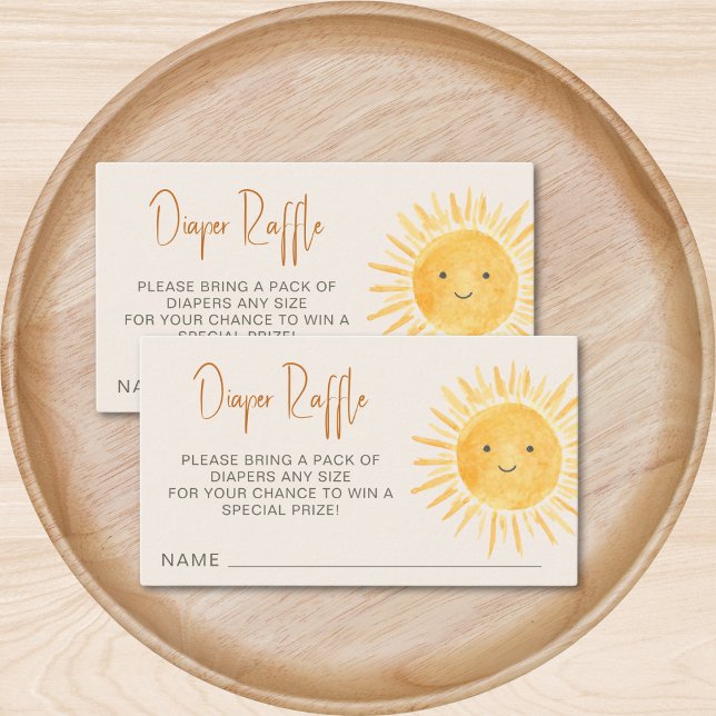 Diaper Raffle Boho Sunshine Baby Shower Enclosure Card (Creator Uploaded)