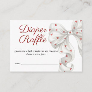 Diaper Raffle Bow Hearts Baby Shower  Enclosure Card