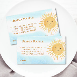 Diaper Raffle Boy's Sun Baby Shower Enclosure Card