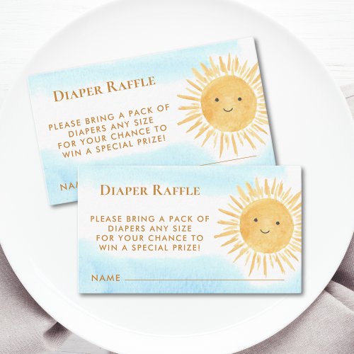 Diaper Raffle Boys Sun Baby Shower Enclosure Card