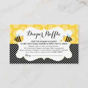 Diaper Raffle Bumblebee Baby Shower Insert Card