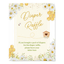 Diaper Raffle Bumblebee Honey Baby Shower Sprinkle Poster