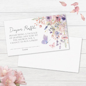 Diaper Raffle Butterfly Wildflower Baby Shower Enclosure Card