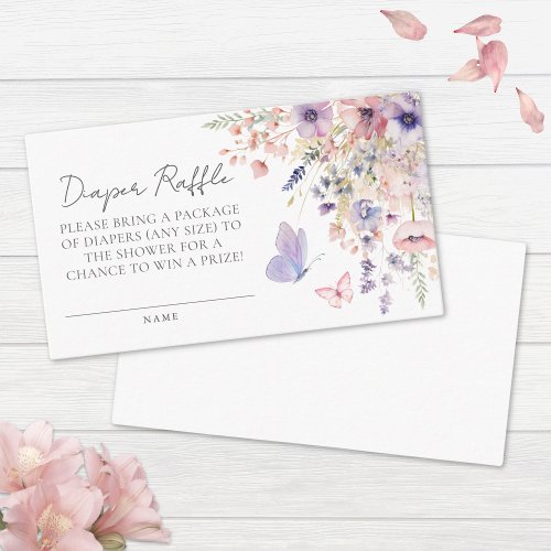 Diaper Raffle Butterfly Wildflower Baby Shower