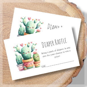 Diaper Raffle Cactus Baby Shower Enclosure Card
