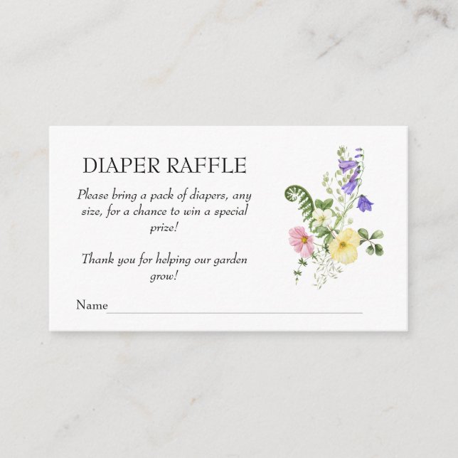 Diaper raffle card (Front)