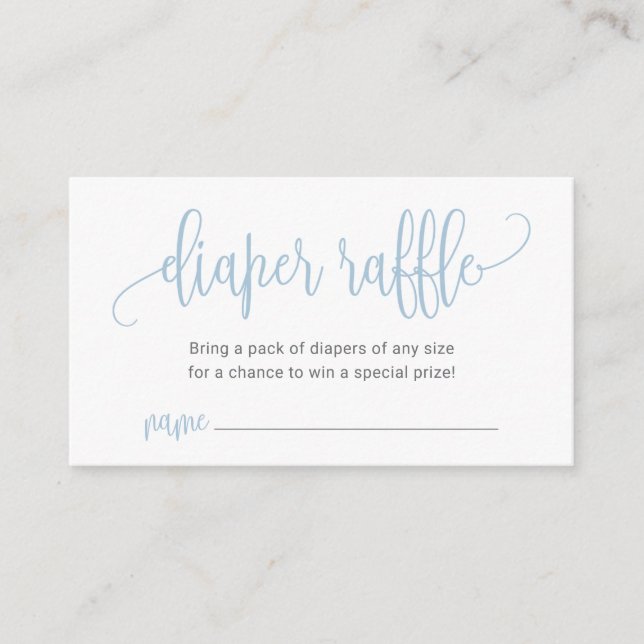 Diaper Raffle Card, Blue Enclosure Card (Front)