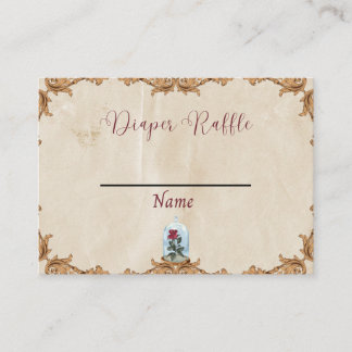 Diaper Raffle Card, enchanted rose Business Card
