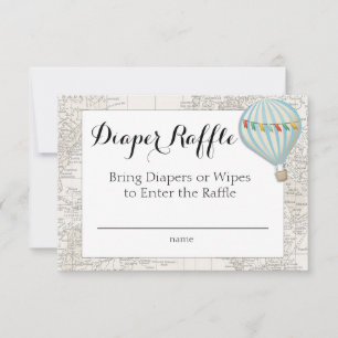 Diaper Raffle Card Hot Air Balloon Boy
