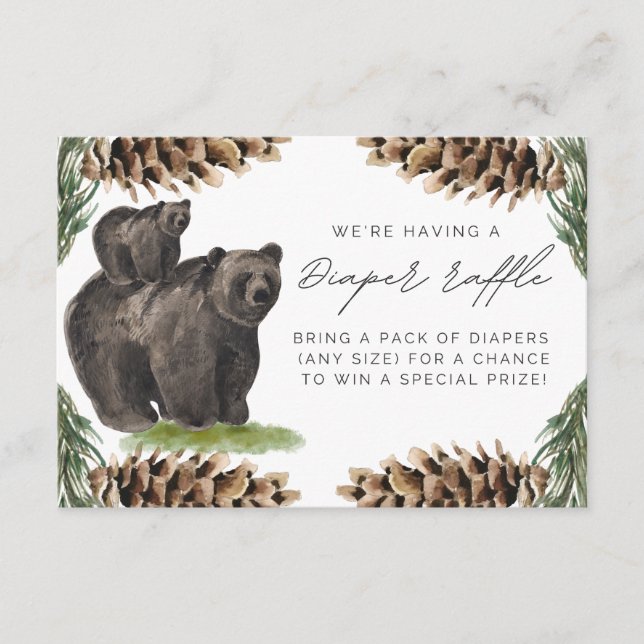 Diaper Raffle Card, National Park Baby Shower Enclosure Card (Front)