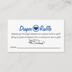 Diaper Raffle Card Race Car Themed