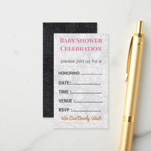 Diaper Raffle Card Tickets Elegant Insert