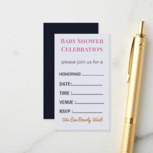 Diaper Raffle Card Tickets Elegant Insert