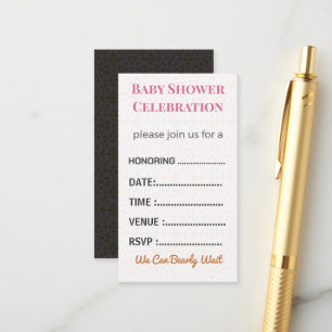Diaper Raffle Card Tickets Elegant Insert