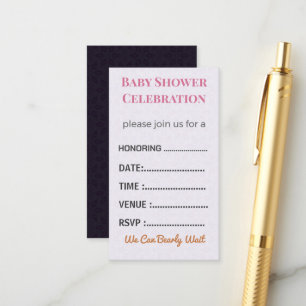 Diaper Raffle Card Tickets Elegant Insert