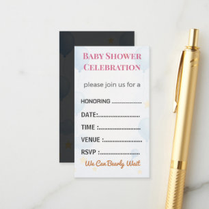 Diaper Raffle Card Tickets Elegant Insert