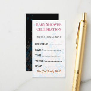 Diaper Raffle Card Tickets Elegant Insert