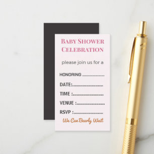 Diaper Raffle Card Tickets Elegant Insert