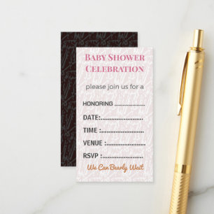 Diaper Raffle Card Tickets Elegant Insert