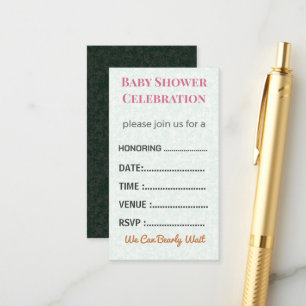 Diaper Raffle Card Tickets Elegant Insert