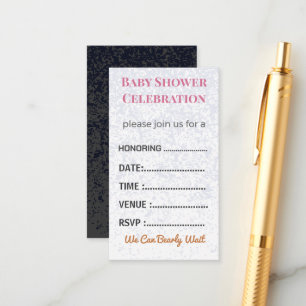 Diaper Raffle Card Tickets Elegant Insert