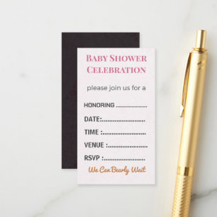 Diaper Raffle Card Tickets Elegant Insert