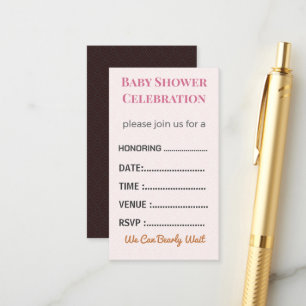 Diaper Raffle Card Tickets Elegant Insert