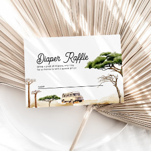 Diaper Raffle Cards Safari Animals Baby Shower