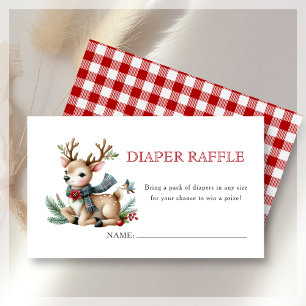 Diaper Raffle Christmas Reindeer Baby Shower Enclosure Card