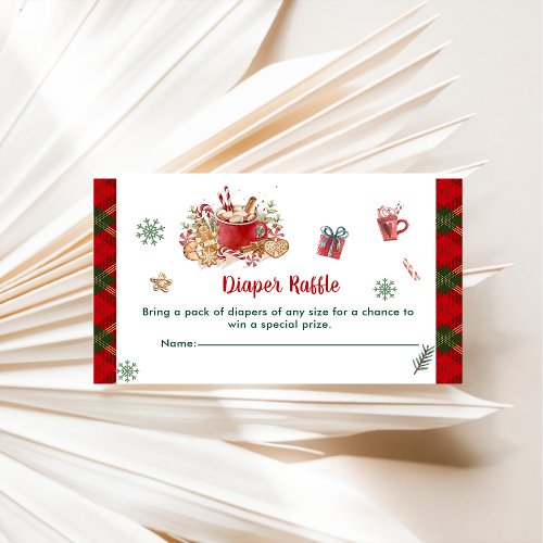 Diaper Raffle Christmas Santa Cookies  Enclosure Card