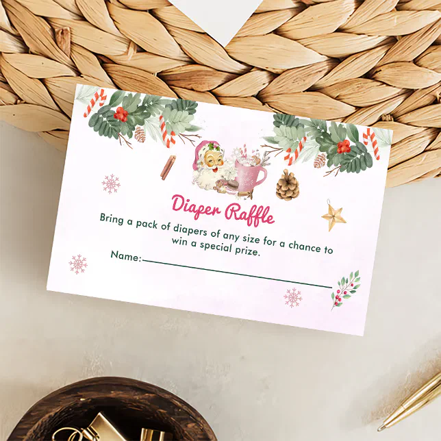Sun Santa Raffle Diaper Raffle Christmas Santa Cookies Enclosure Card | Zazzle