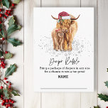 Diaper Raffle Christmas Winter Highland Cow   Enclosure Card<br><div class="desc">This design may be personalized in the area provided by changing the photo and/or text. Or it can be customized by clicking Personalize this Template and then choosing the click to customize further option and delete or change the color of the background, add text, change the text color or style,...</div>