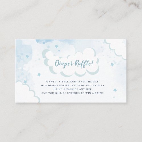 Diaper Raffle Clouds Elephant Baby Shower Enclosure Card