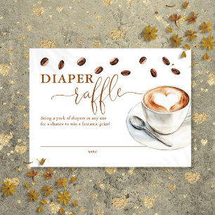 Diaper Raffle Coffee Bean Baby Shower Enclosure Card